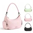 Chic Braided Handle Crescent Shoulder Bag With Side Pockets | https://www.bestnamebadges.com