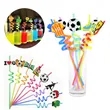 Plastic Reusable Football Soccer Curved Straws | https://www.bestnamebadges.com