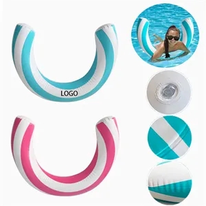 Striped Inflatable U-Shaped Pool Swim Ring
