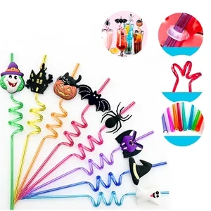 Halloween Party Spiral PET Straws