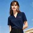 Ladies Micro Pique Ribbed Collar Polo Shirt | https://www.bestnamebadges.com