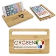 Bamboo Wireless Charging Pad with Phone Stand | https://www.bestnamebadges.com