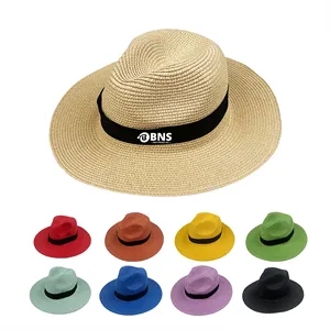 Panama Straw Hat Fedora Summer Beach Sun Hats UPF Straw Hat