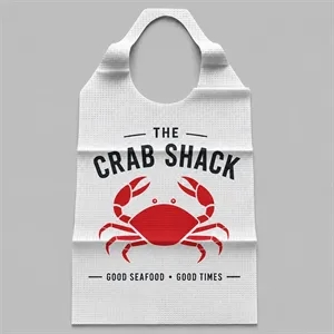 2 Color Custom Adult Paper Bibs With Plastic Back & Ties