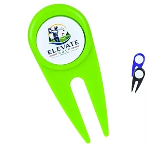 Golf Divot Repair Tool with Magnetic Ball Marker
