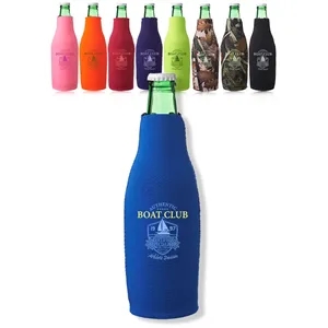Neoprene Zippered Beer Bottle Custom Coolies