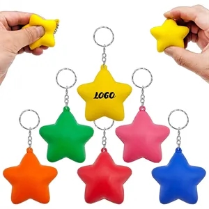 PU Foam Star Stress Relief Squeeze Toy Keychain