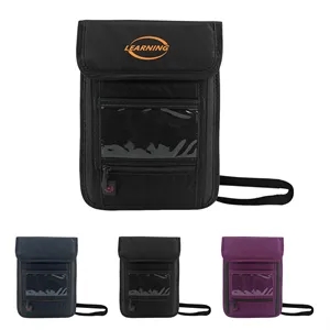 RFID Anti Theft Travel Neck Wallet Pouch W/ Lanyard