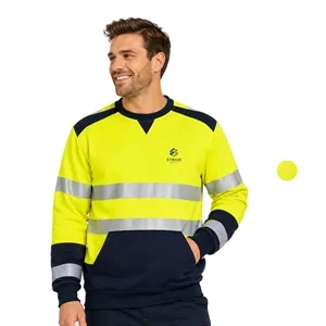 Hi Vis Class 3 Segmented Tape Safety Sweatshirt w/ Pocket