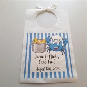 Adult Full Color Poly Backed Disposable Paper Bibs With Ties