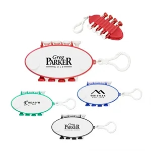 10-Piece Golf Tee Set Keychain