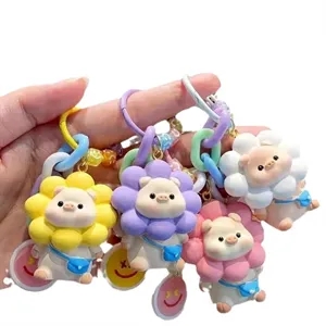 Cartoon Pig Keyring Charm