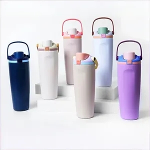 Large Capacity Stainless Sports Bottle Dual Pop Up Lids