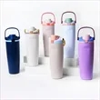 Large Capacity Stainless Sports Bottle Dual Pop Up Lids | https://www.bestnamebadges.com