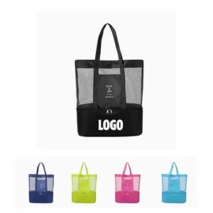Mesh Beach Bag W/Zipper Pocket