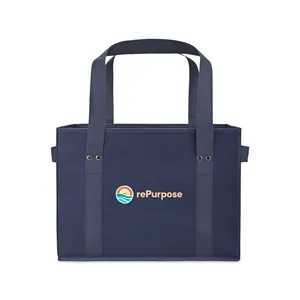 Recycled Non-Woven Collapsible Box Tote | https://www.bestnamebadges.com