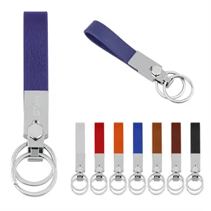 PU Leather Strap Keychain Key Holder W/ Double Ring