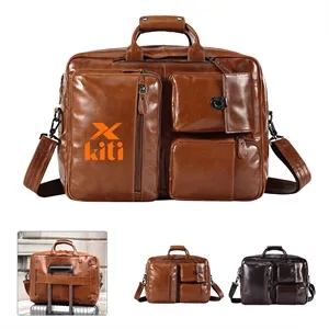 17" Vintage Crazy Horse Leather Travel Messenger Bag