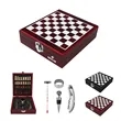 Premium Wooden Wine Accessory & Chess Set Gift Box | https://www.bestnamebadges.com