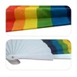 16.5" Full Color Plastic&Fabric Folding Hand Fan | https://www.bestnamebadges.com