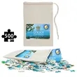 LARAMIE 500 Piece Puzzle In Cotton Drawstring Cinch - 6" W | https://www.bestnamebadges.com