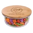 Round Glass Food Container w/Bamboo Lid | https://www.bestnamebadges.com