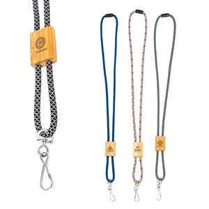 Braided Rope Lanyard with Bamboo Adjuster