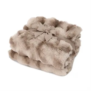 Ruched Faux Fur Recycled Polyester Blanket