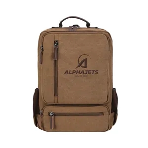 Classic Vintage Canvas Laptop Backpack With Spacious Storage