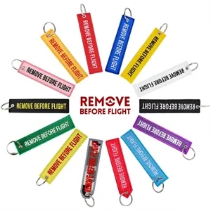 Custom Double Sided Woven Keychain Tag