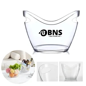 4L Clear Acrylic Ice Bucket Beverage Tub