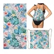 2-in-1 Foldable Beach Towel Drawstring Backpack | https://www.bestnamebadges.com