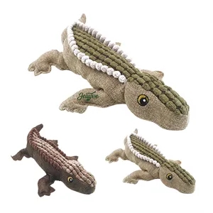 Interactive Plush Crocodile Squeaky Dog Toy