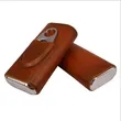 Leather Cigar Case Silver Steel Cutter | https://www.bestnamebadges.com
