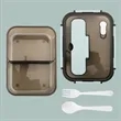 Plastic Bento Lunch Box W/ Cutlery & 2 Compartments | https://www.bestnamebadges.com
