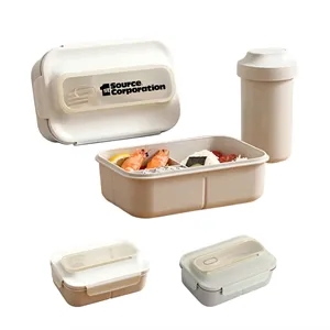 3 Compartments Bento Lunch Box W/ Cutlery