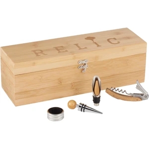 Bamboo Wine Case Set | https://www.bestnamebadges.com