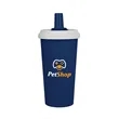 Frankie 16 oz. Double Wall Recycled Polypropylene Straw T... | https://www.bestnamebadges.com
