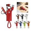 Portable 3 In 1 Leather Charging Cable Keychain | https://www.bestnamebadges.com