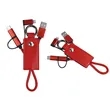 Portable 3 In 1 Leather Charging Cable Keychain | https://www.bestnamebadges.com