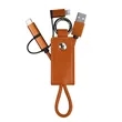 Portable 3 In 1 Leather Charging Cable Keychain | https://www.bestnamebadges.com