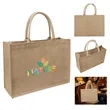 Large Jute Handbag Grocery Tote 18"x13.7"x5.5" | https://www.bestnamebadges.com