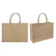 Large Jute Handbag Grocery Tote 18"x13.7"x5.5" | https://www.bestnamebadges.com