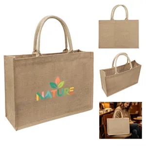 Large Jute Handbag Grocery Tote 18"x13.7"x5.5"