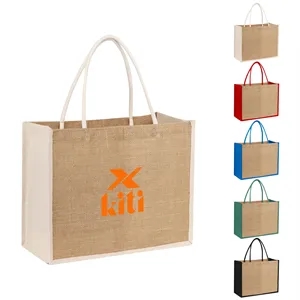 Reausable Jute Grocery Tote Bag W/ Handle 15"x5.5"x11.8"