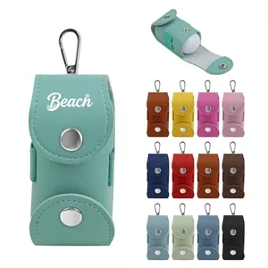 PU Leather Mini Golf Ball Bag Pouch W/ Belt Clip