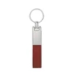 Laser Custom Leather Strap Keychain Metal Car Key Holder | https://www.bestnamebadges.com
