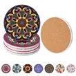 4" Full Color Round Ceramic Coaster W/ Cork Base | https://www.bestnamebadges.com