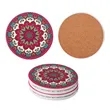 4" Full Color Round Ceramic Coaster W/ Cork Base | https://www.bestnamebadges.com