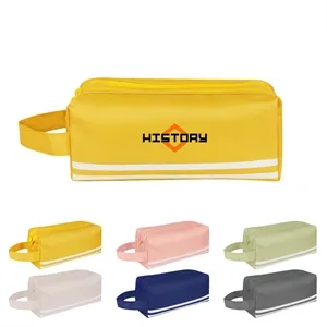Portable Double Layer Pencil Case W/ Handle & Zipper